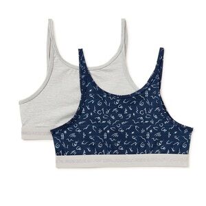 Athletic Works Girls Sports Bras, 2-Pack